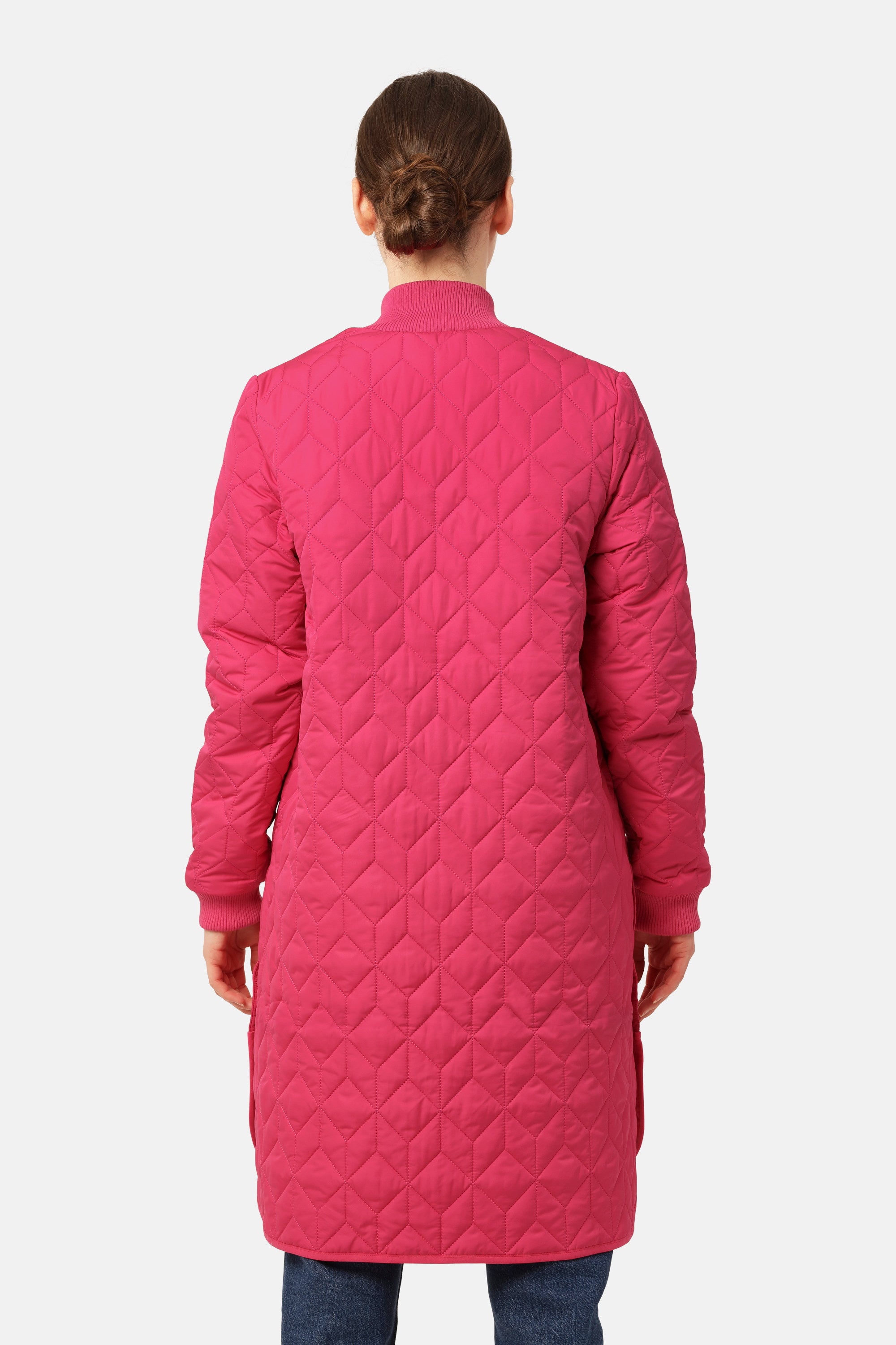 Lang Quiltet Jakke - Magenta